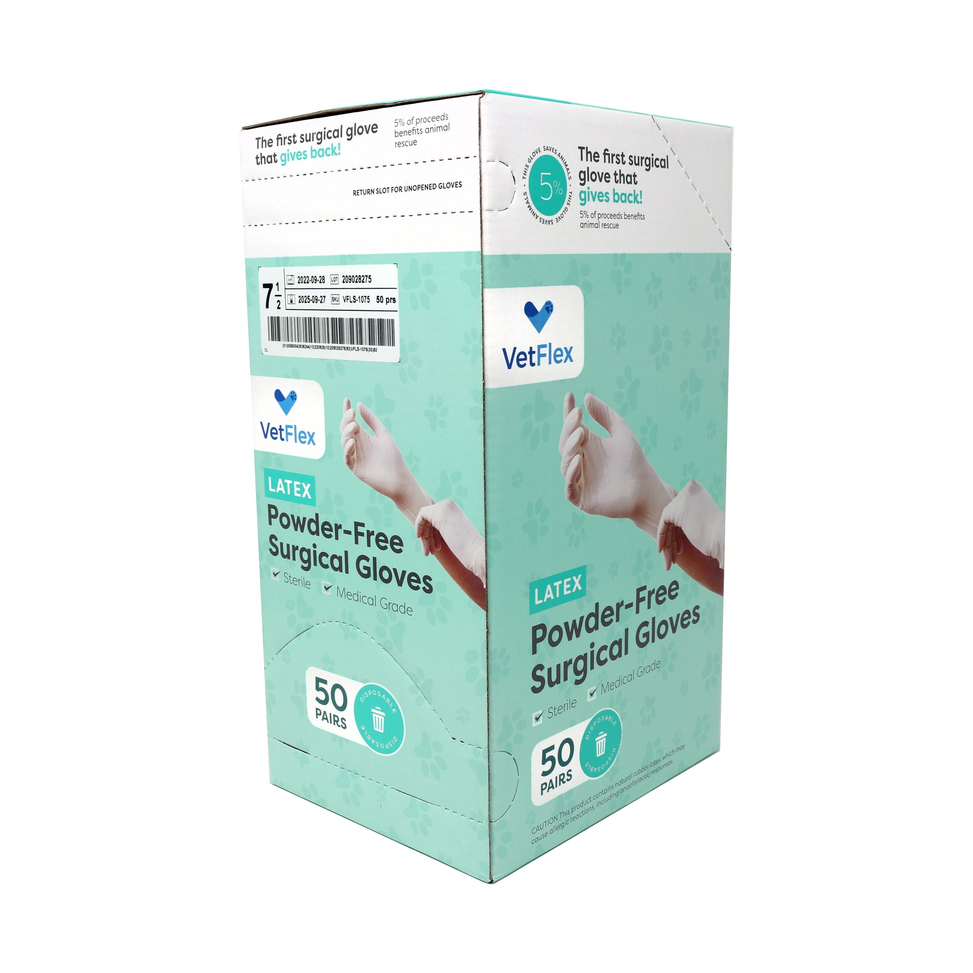 VetFlex Latex Sterile Surgical Gloves (Box of 50 Pairs)